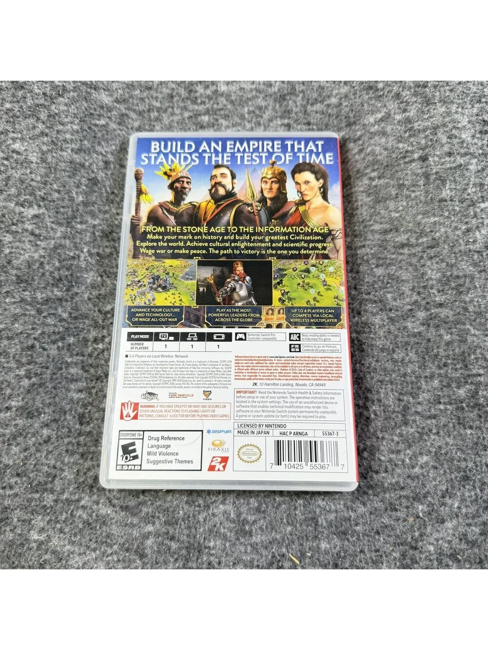 Sid Meier's Civilization VI Nintendo Switch Game E10+ 2K Strategy Multiplayer